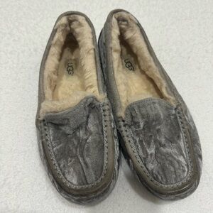 UGG Grey Velvet Slippers